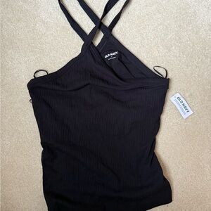 Old Navy Black Women's crisscross halter tank